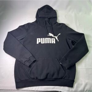 Puma Women's XL Essential Logo Hoodie Black Pullover Sporty Athleisure Comfort